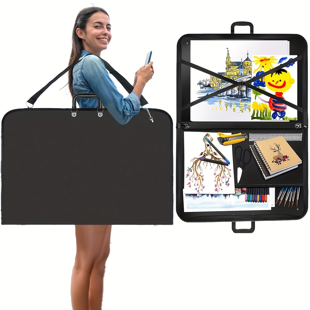  Professional Art Portfolio Bag with Detachable Shoulder Straps,  Poster Board Large Storage Bag, Art Portfolio Folder for Artwork for  Artists and Students : Arts, Crafts & Sewing