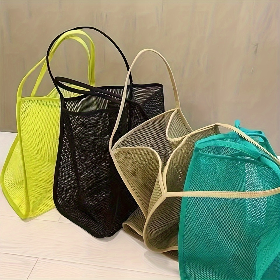 Nylon Mesh Large Tote Bag With Zipper