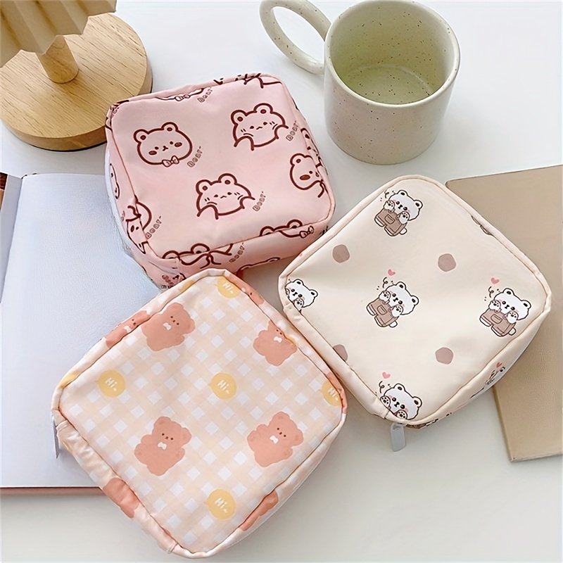 Portable Sanitary Napkin Storage Bag, Cute Cactus Print Organizer, Women's  Reusable Small Pouch - Temu