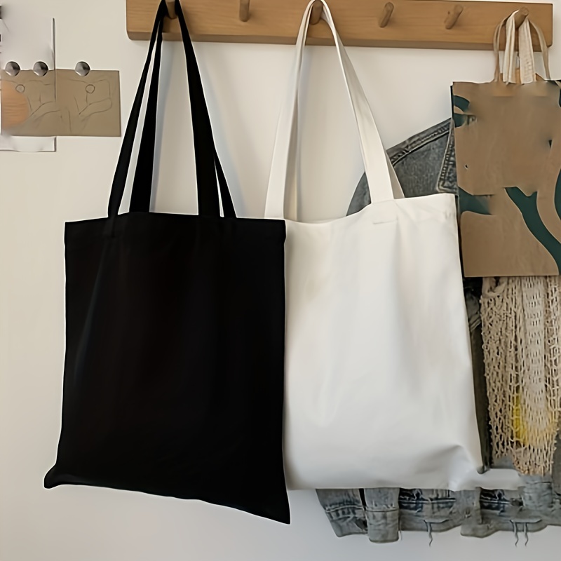 Tote Bags Pockets Zippers Blanks  Blank Cotton Canvas Tote Bag