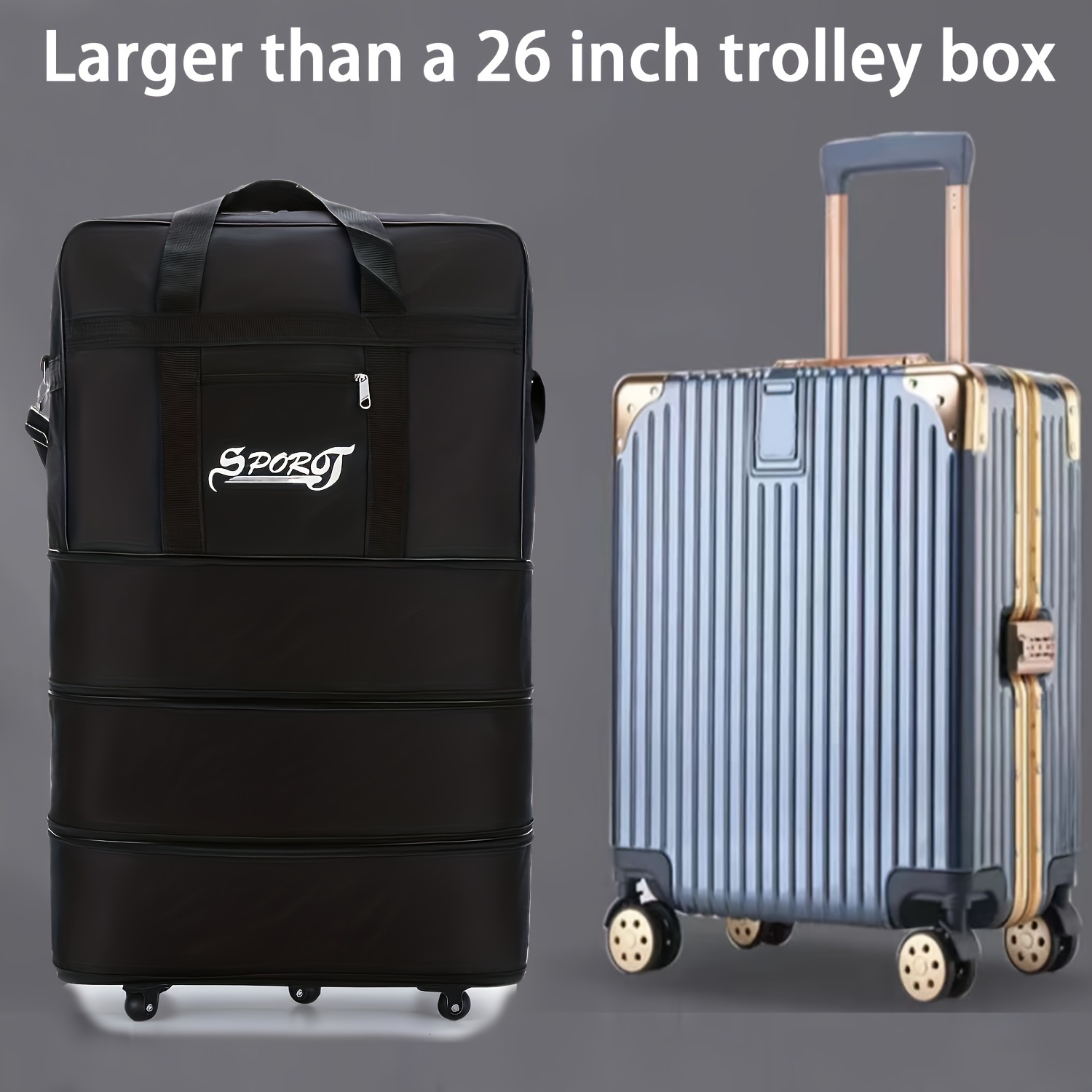 Aprobación de aviación, bolsa de viaje con ruedas, impermeable, tela  Oxford, bolsa de viaje con ruedas, equipaje de mano portátil, maleta de  viaje