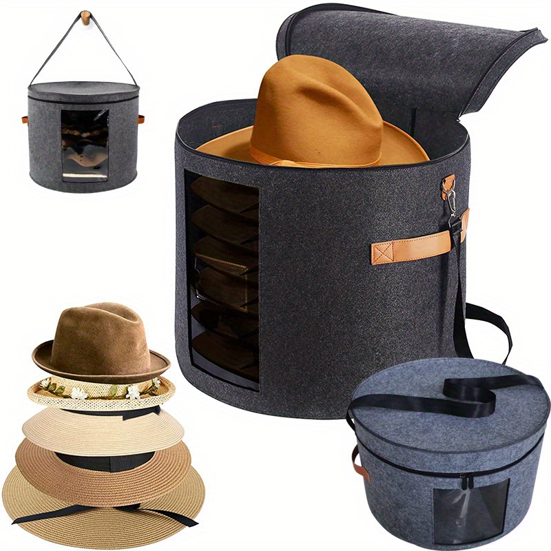 Munskine Hat Boxes for Women Storage & Men Foldable Hat Storage Boxes - Large Capacity Storage Box with Lids Round Box with Dustproof Lid Toy