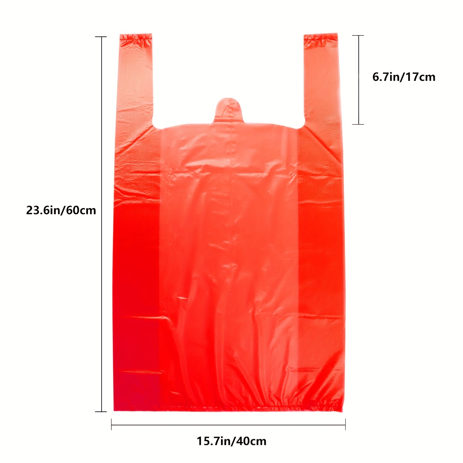 Red Clear Shopping Bag, Plastic Disposable Bags, Trash Garbage