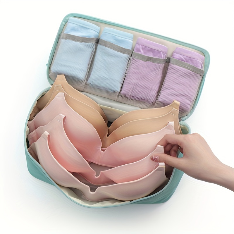 1pc New Portable Bra Storage Case With Printing Design, Large Capacity  Storage Bag For Travel, Business Trip, Sorting Lingerie And Underwear