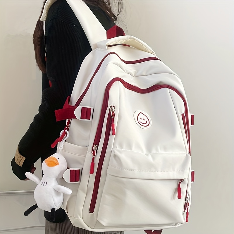 Korean High School Student Female Canvas Simple Backpack All-match Shoulder  Bags