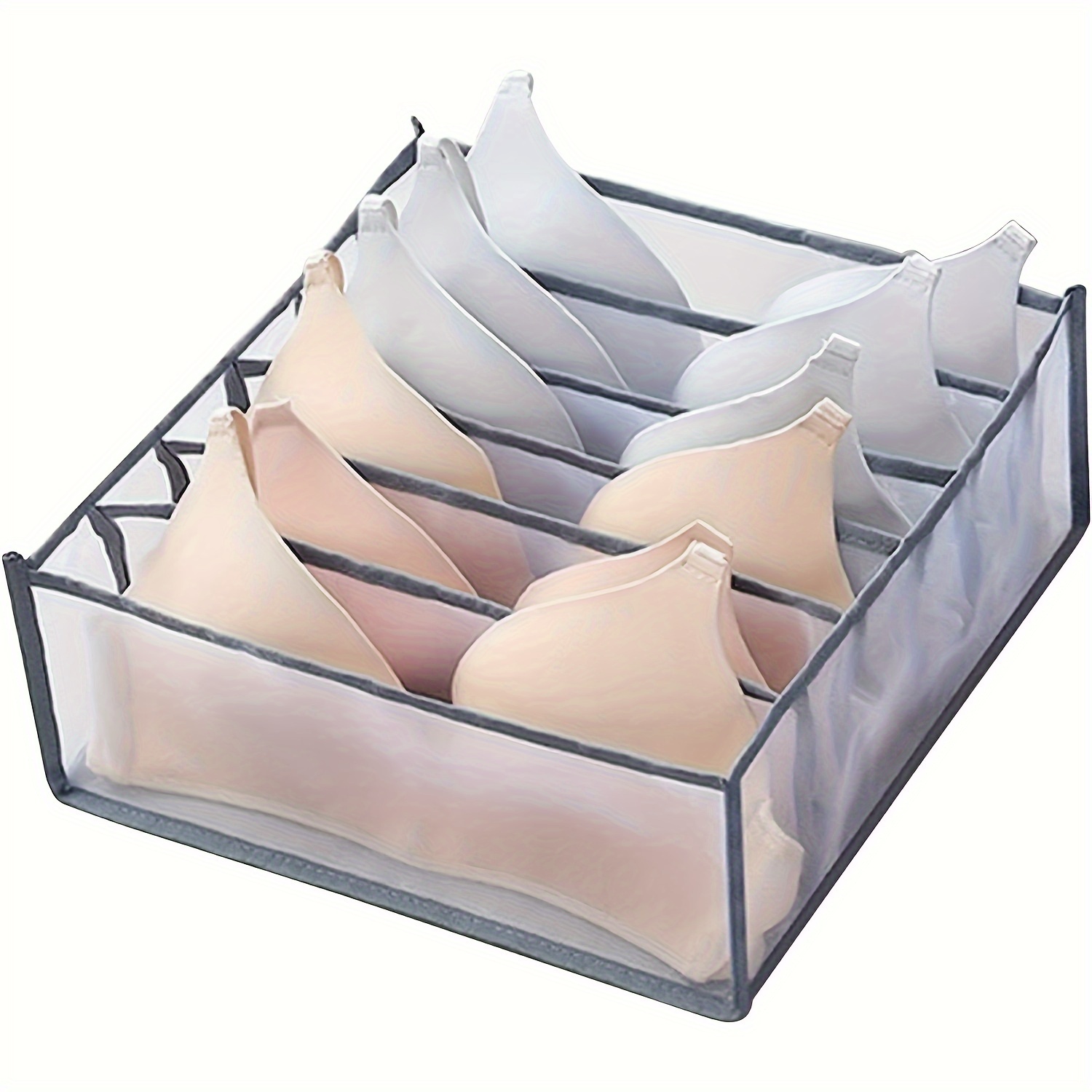 Organizer Cassetti,Cassetto Organizer per Biancheria Intima e Calzini, 24  Scompartimenti Pieghevole Scatole Stoccaggio per Calzini, Fazzoletti (2  Confezioni, Grigio) : : Casa e cucina