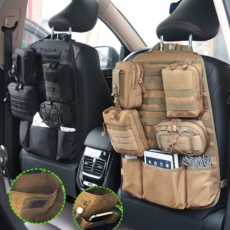 Car Seat Back Organizer Tactical Molle Storage Bag Pocket Holder Auto Pouch  Mesh