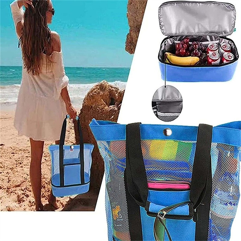  Octsky Beach Bag Women Large Waterproof Beach Tote Bag with  Cooler Beach Bags Waterproof Sandproof Top Zipper Swim Pool Bag : Clothing