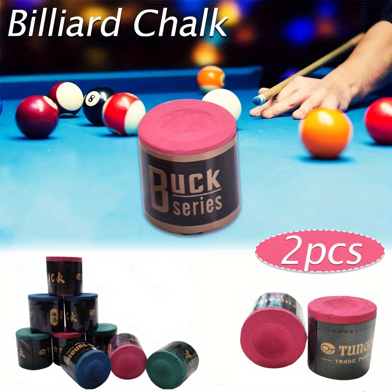 2pcs No Slip Cue Tip Tiza Billar Pool Cue Dry Chalk Accesorio para