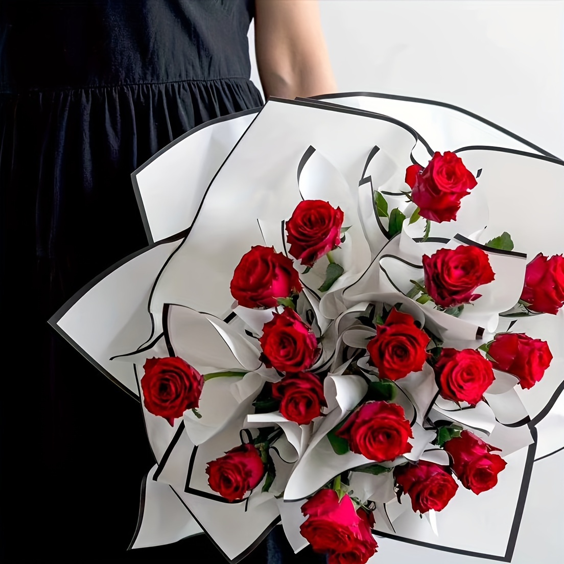 TWO DOZEN RED ROSE BOUQUET (WHITE WRAPPING PAPER) | Sophia's Flowers