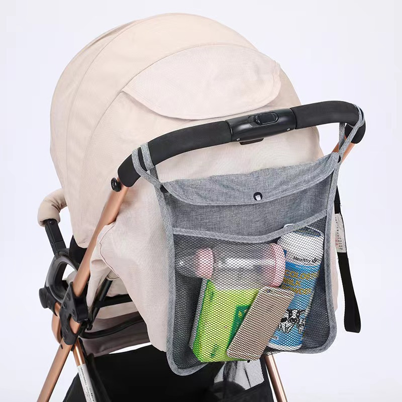 Momcozy Stroller Organizer, with 2 Non-Slip Stickers and 2 Large Capacity  and Detachable Mesh Bags, Fits All Strollers Like Britax, Uppababy, Baby