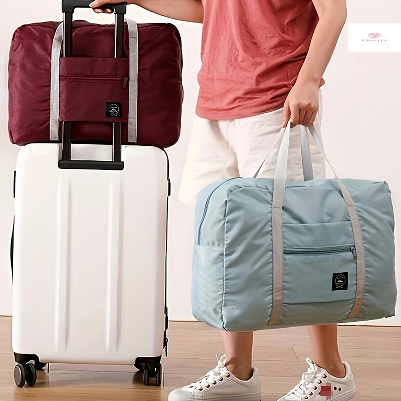 Bolsa de viaje de almacenamiento para mujer, bolsa de fin de semana,  gimnasio, bolsa de deporte grande (color rojo grande, tamaño: talla única)