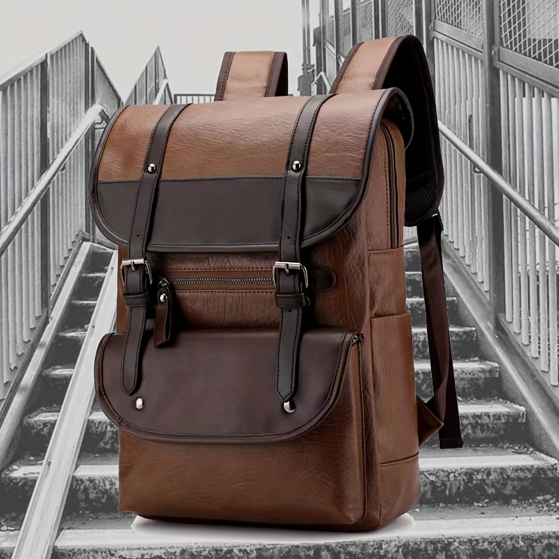 Genuine Leather Mens Designer Backpacks Shoulder Casual Computer