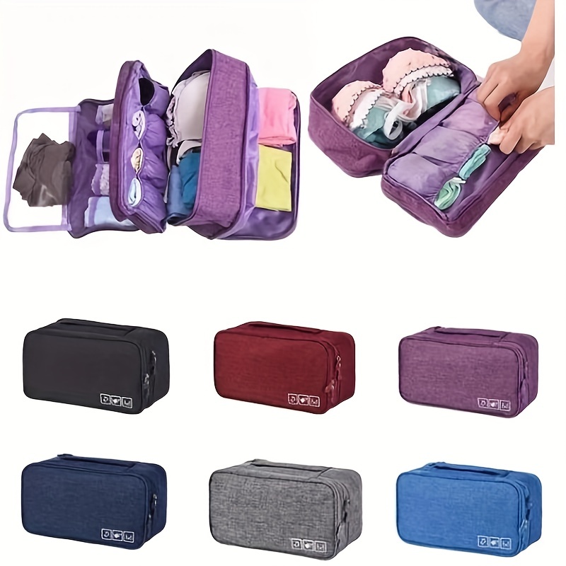 6 pièces Portable étanche couleur unie sac de rangement de voyage grande  capacité étanche bagages vêtements sous-vêtements sac de rangement pour  bagages pour voyage pour femmes hommes