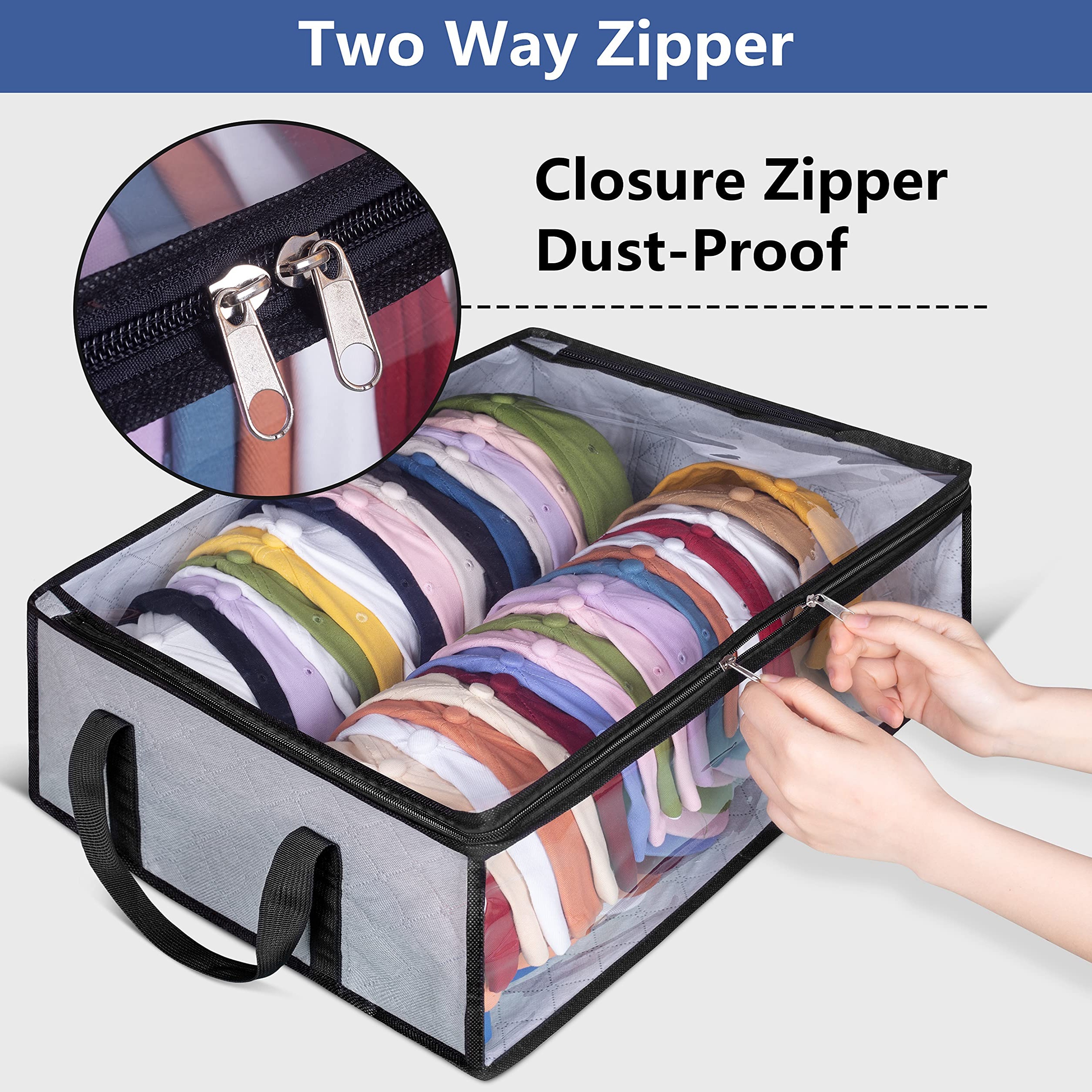 Under Bed Storage Bag With Handles Visible Window Zippered - Temu