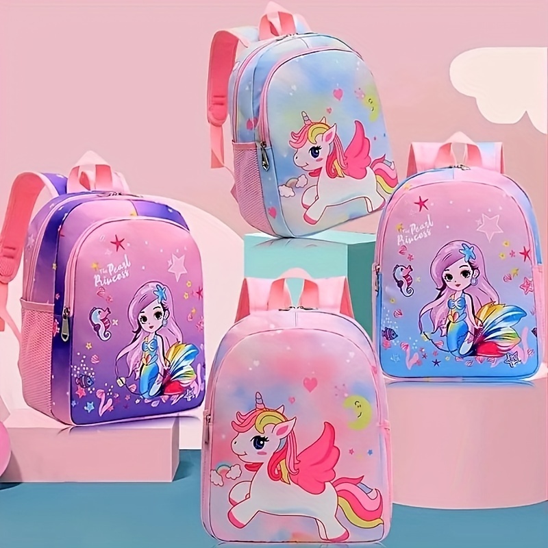 Mochila de unicornio para niñas, mochila para niños de 16 pulgadas, color  rosa, bolsa escolar ligera para niños para primaria, Rosado, Mochilas lindas