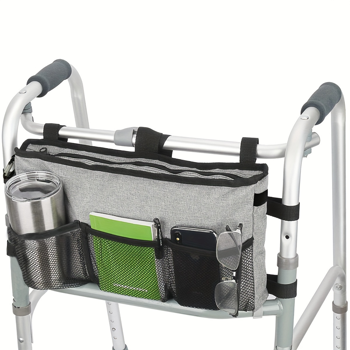  Bolsa lateral para silla de ruedas – Bolsa de accesorios para  silla de ruedas para colgar de lado con tira reflectante para silla de  ruedas, andador en silla de ruedas, regalo