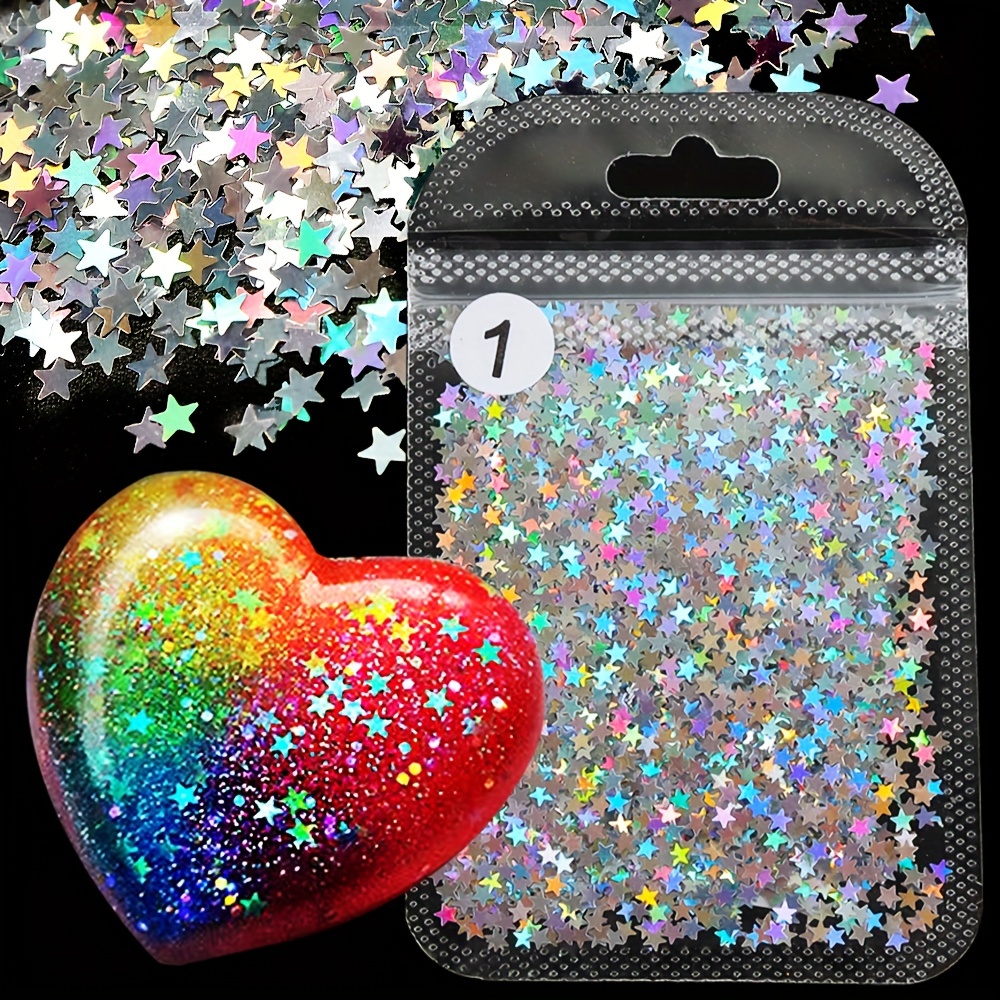 English Letter Resin Sequins Holographic Epoxy Resin Shaker - Temu