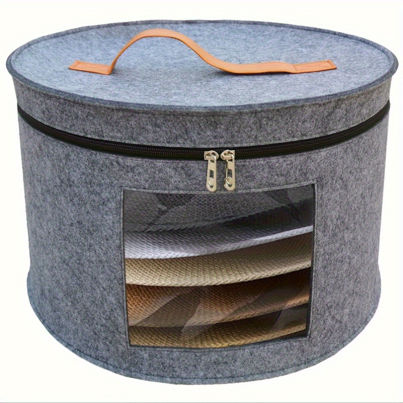 Hat Box Hat Storage Box for Women Men Storage Bin Large Capacity Foldable Travel Hat Boxes Collapsible Hat Organizer for Toy Storage Closet Gray Large