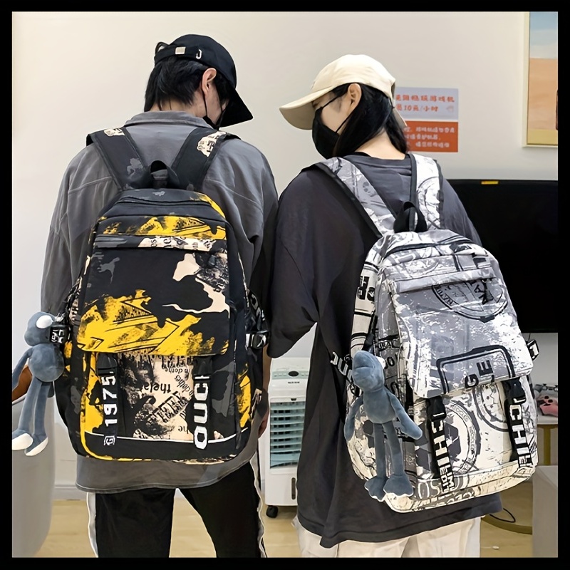 Miniso MINISO Simple Backpack Lightweight casual Daypack Portable  Multipurpose Bags for Women Men girls Boys Travel, gray