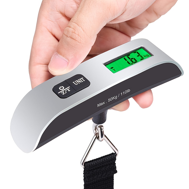 Scale Electronic Backlight Scale Spring Balance Luggage Scale Steelyard  Suitcase Travel Hanging Steelyard Hook Scale 50kg/110lb
