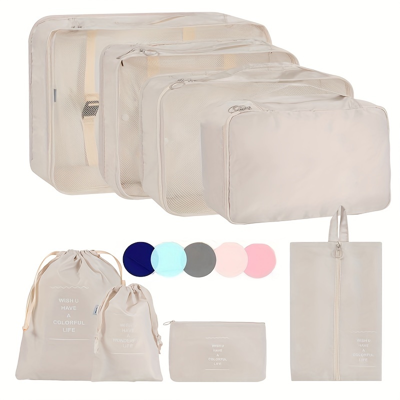 Organisateur Valise Packing Cubes, Lot de 8 Organisateur de Voyage  Rangement Valise Léger Set de Organiseurs de Bagage pour Vo[330]