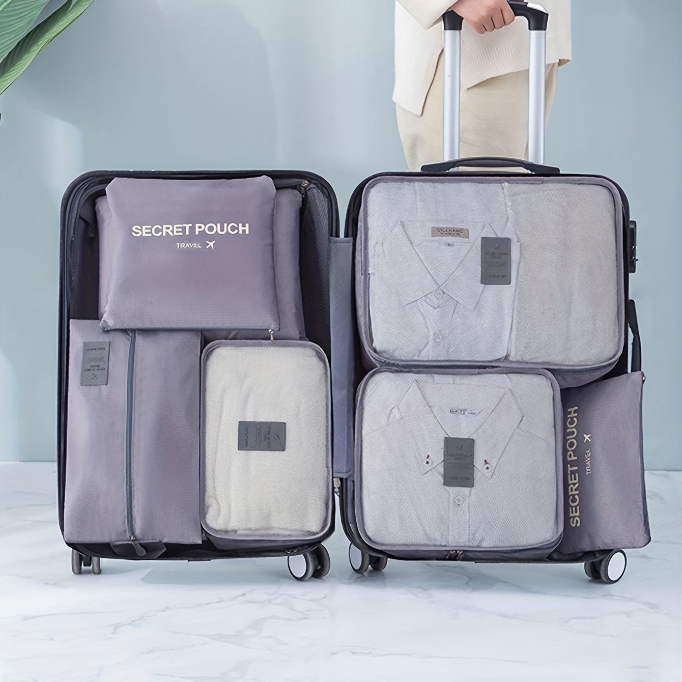Organisateur de valise, ensemble de cubes pack, organisateur de voyage 8  pièces