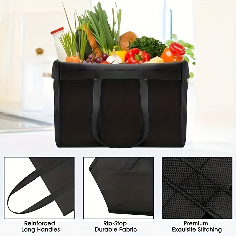  4 Pack XL Insulated Reusable Grocery Bags with Sturdy