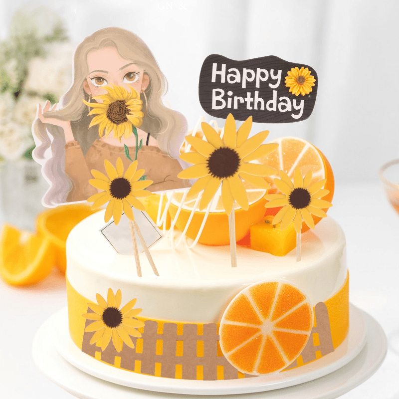 Sunflower Bunting Cake Topper / Sunflower Straw Cake Topper / Sunflower  Birthday