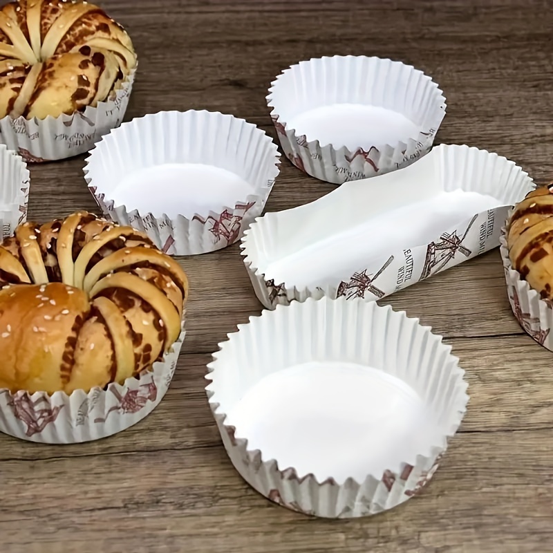 Muffin Liners for Baking - 100pcs White Extra Large Size Cupcake Liners Baking Supplies, Thick Jumbo Parchment Paper Sheets Cute Cups, Greaseproof