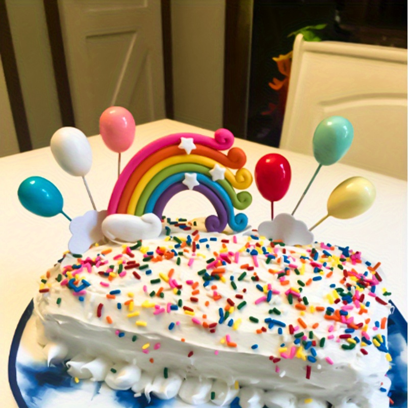 37 adornos para tartas de unicornio, decoraciones de pastel de arcoíris con  estrellas arco iris, bolas de unicornio, decoraciones de pastel de feliz