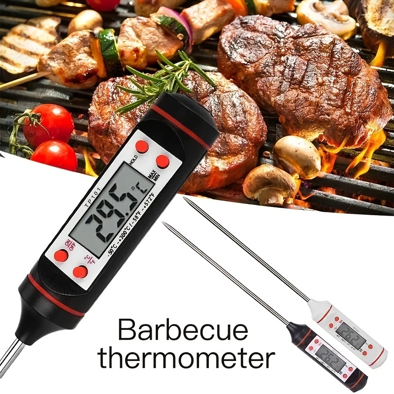 1pc, Wireless Meat Thermometer For Grilling And Smoking, 152.4meter Grill  Smoker BBQ Cooking Food Thermometer, Oven Safe, Grill Oven Thermometer With