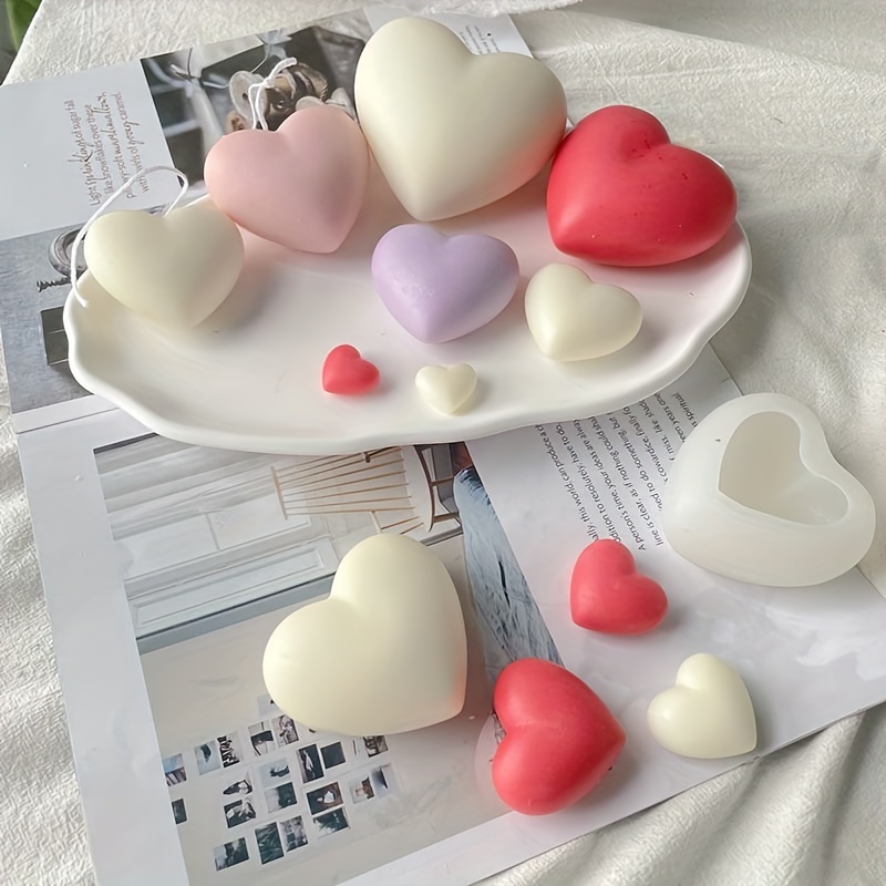 3d Love Candle Silicone Mold Diy Handmade Heart shaped Soap - Temu