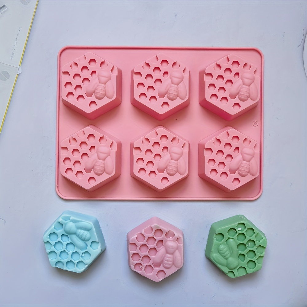  Wax Melt Molds Silicone,Hexagon and Square Silicone Wax Melt  Mold with Hole for Wickless Wax Melt Candles
