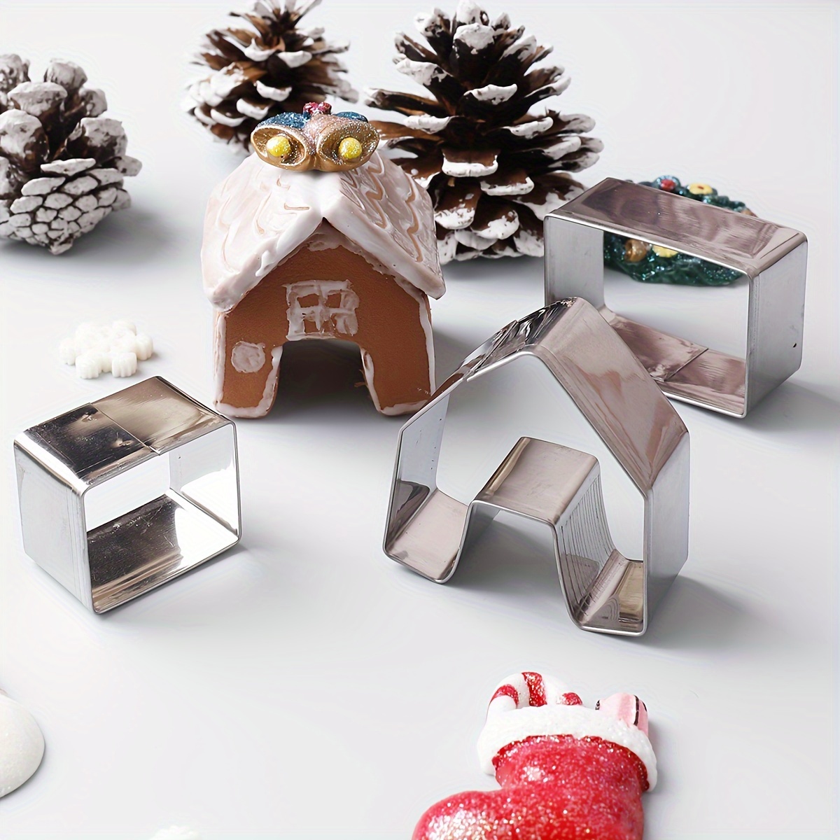 Micro Gingerbread House Mug Topper Cutter Set 3pcs