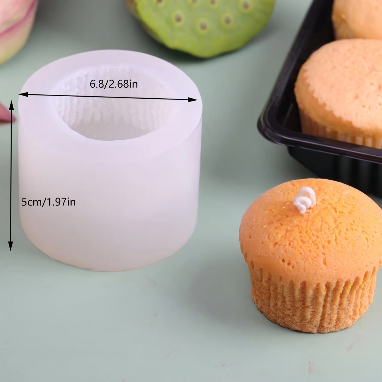 1pc Food-grade Silicone Paper Cupcake Pan (12.7''x8.5''), 24
