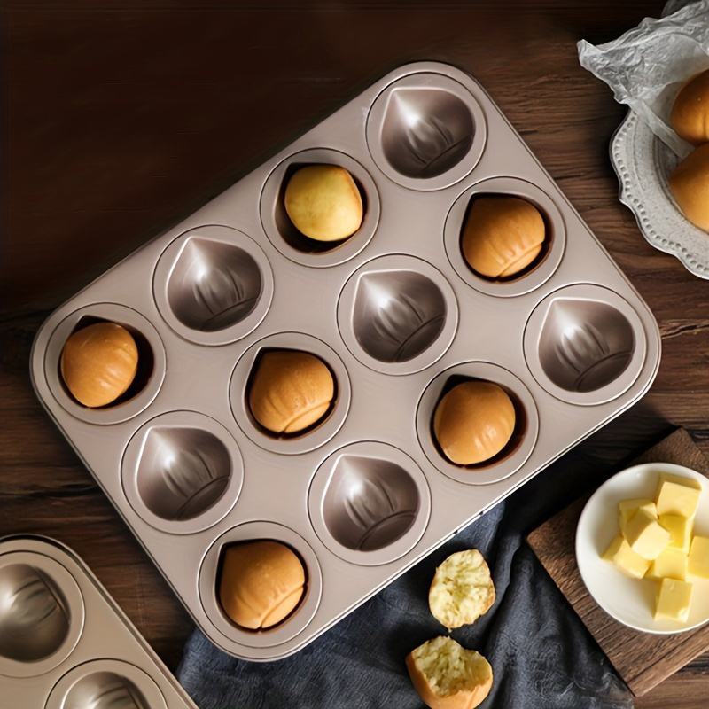 12Cup Chestnut Shaped Baking Pan Madeleine Mold Non-stick Chocolate Dessert  Pastry Tray Cake Decoration Tools Kitchen Bakeware