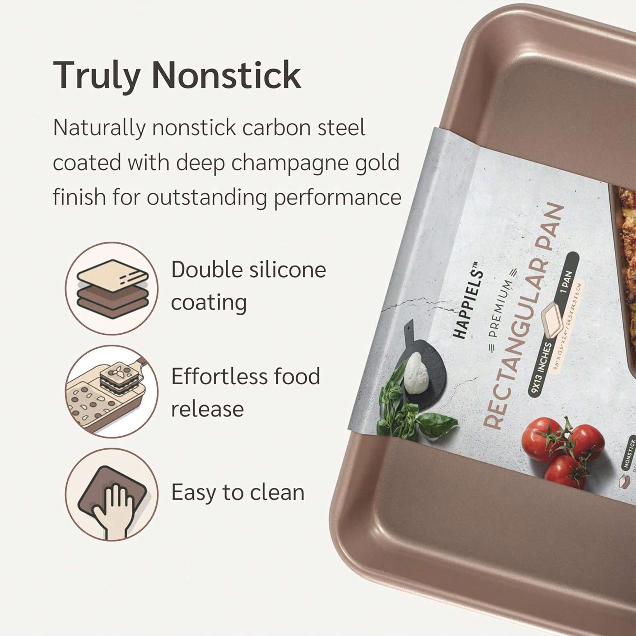 HAPPIELS Non-Toxic Nonstick Baking Sheets 4- Piece Set