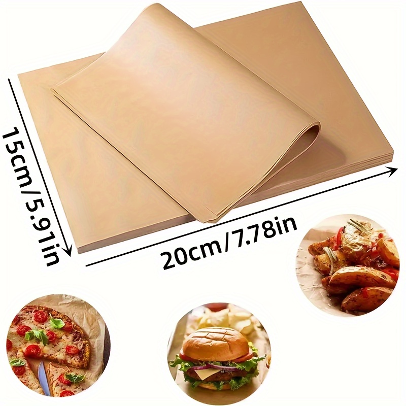 50/100/200pcs Parchment Paper Baking Sheets 9x13 Inches Silicone Paper,  Hamburger Paper, Household Baking Paper, Bread Pizza Baking Oven Mat,  Grilling