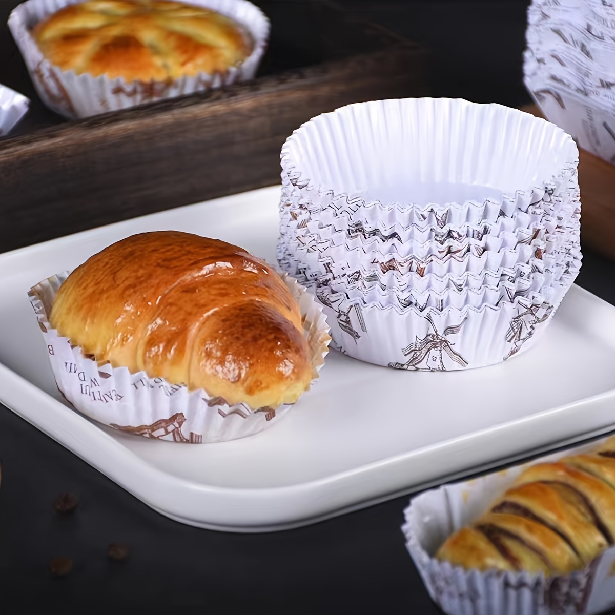 Liners Baking Cupcake Paper Cups Cake Loaf Oval Mini Muffincup Bread Pan  Pans Liner Disposable Silicone Boat Shape Tray Dessert