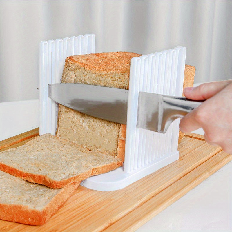 1pc Toast Slicer, Bread Slicer For Homemade Bread, Loaf Cakes, Bagel Cutter  Slicing Guide With Crumbs Tray, Coffee Color