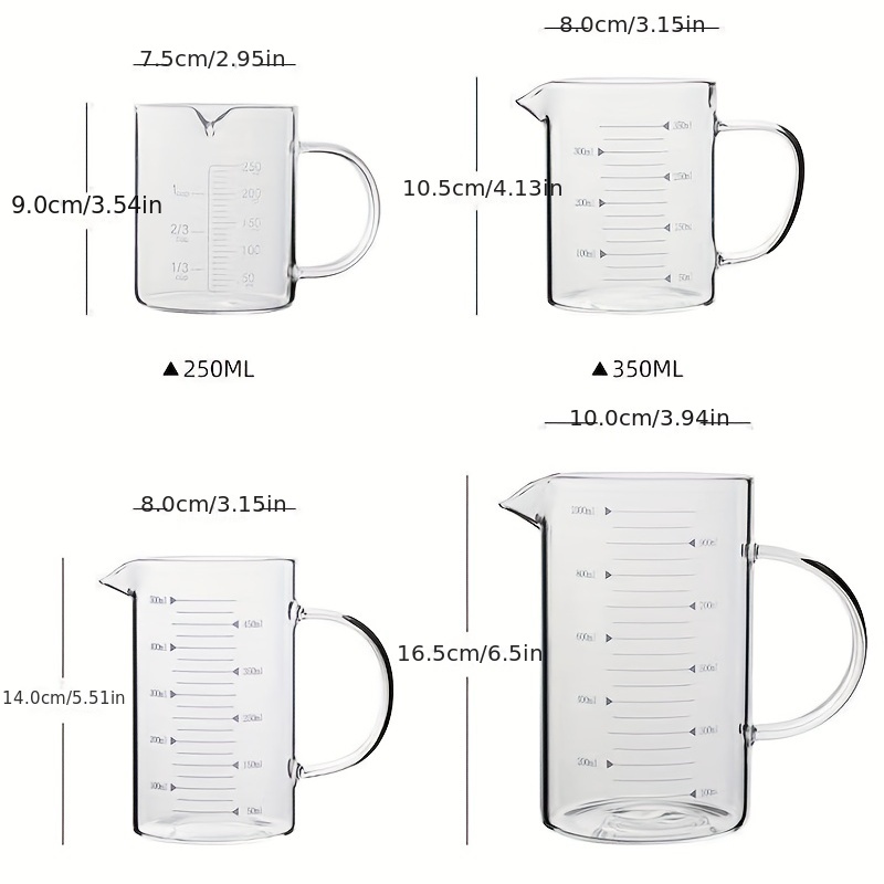 250Ml Glass Measuring Cup Milk Jug Heat Resistant Glass Cup