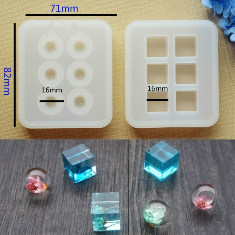 Square Cube Silicone Mold, 16mm Cube Silicone Mold (6 Cavity), Flexible Square  Mold, UV Resin Art Supplies