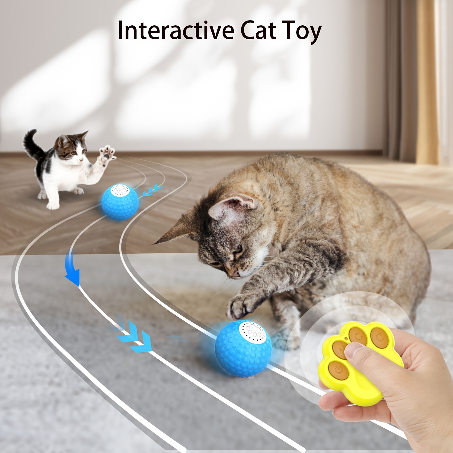 New Cat Toys Small Magic Monster Electric Sound Rotation - Temu