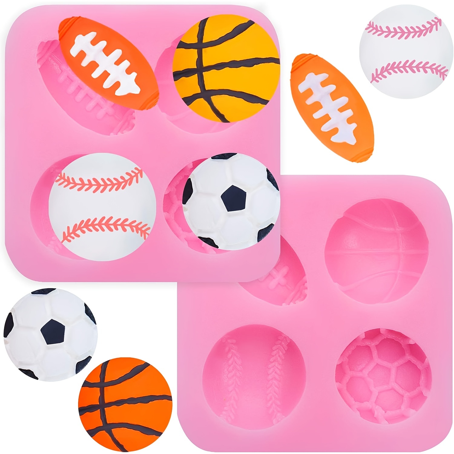 Football Ice Mold Reusable Silicone Basketball Football Volleyball