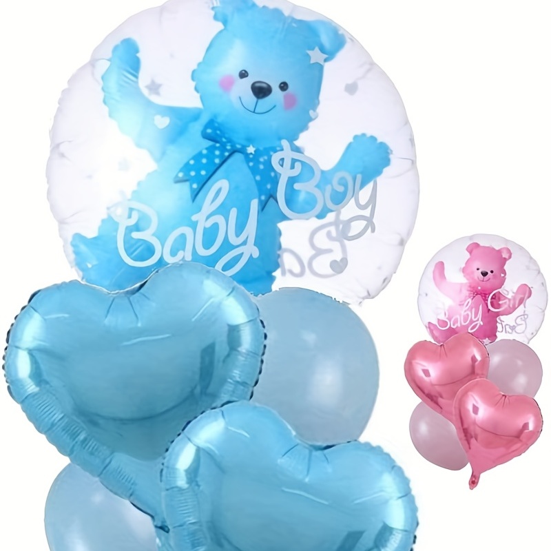 Decoraciones de baby shower para niña, decoraciones de elefante para baby  shower, telón de fondo con 50 globos de baby shower para niña, conjunto de