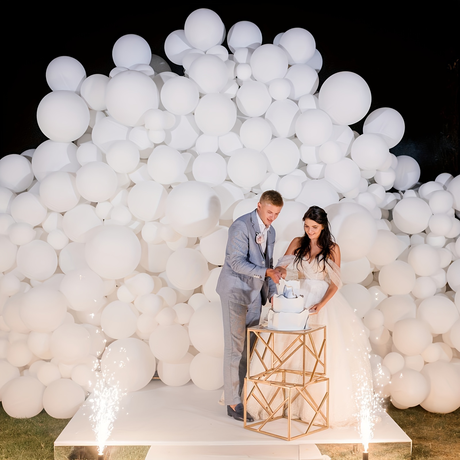globos blancos perlados / globos de boda / globos para telón de fondo /  globos blancos / globos de despedida de soltera / juego de 6 / globos de