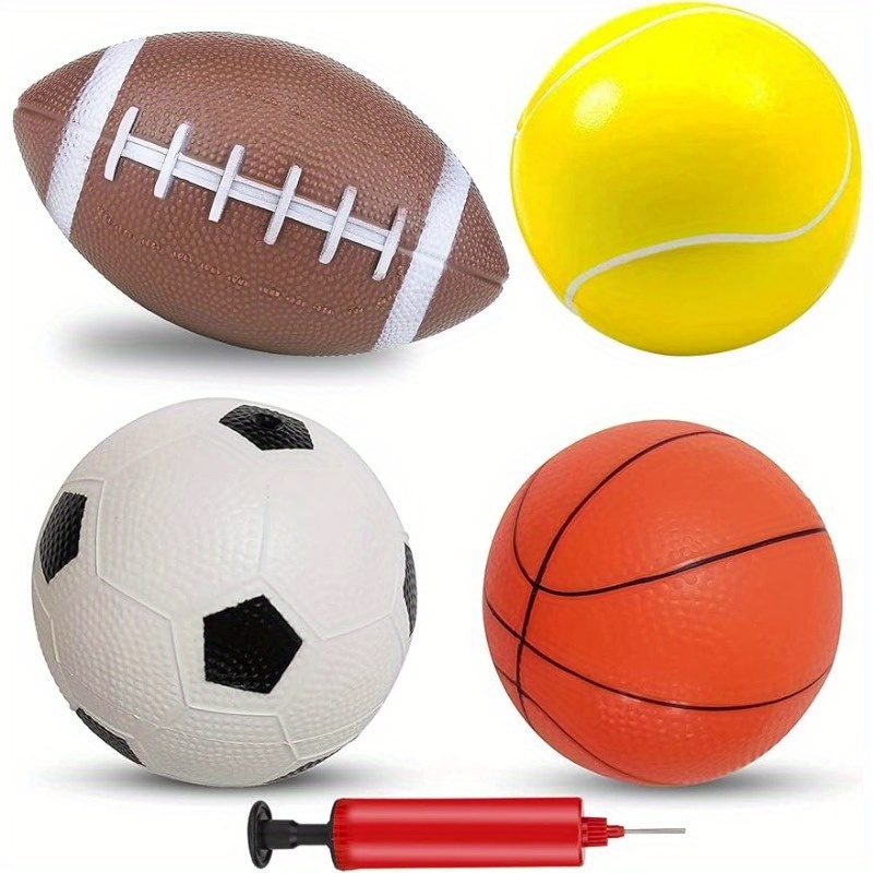 Pelotas de fútbol de goma del patio de 4 piezas, pelotas de fútbol  coloridas de los deportes, pelota de fútbol de plástico inflable de los  niños para