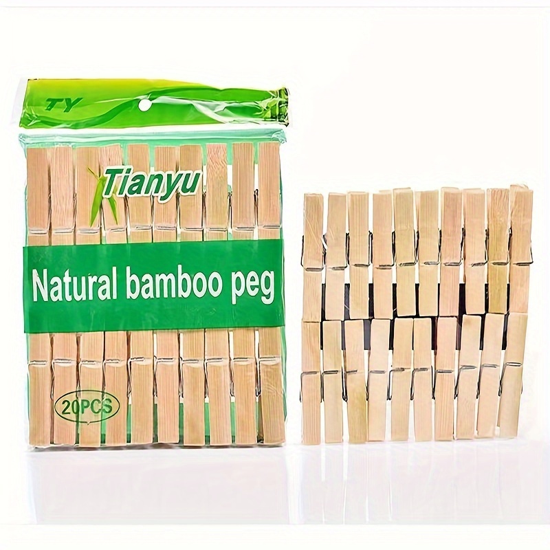 1020/40 Pinzas Bambú Duraderas Ropa Pinzas Multiusos - Temu