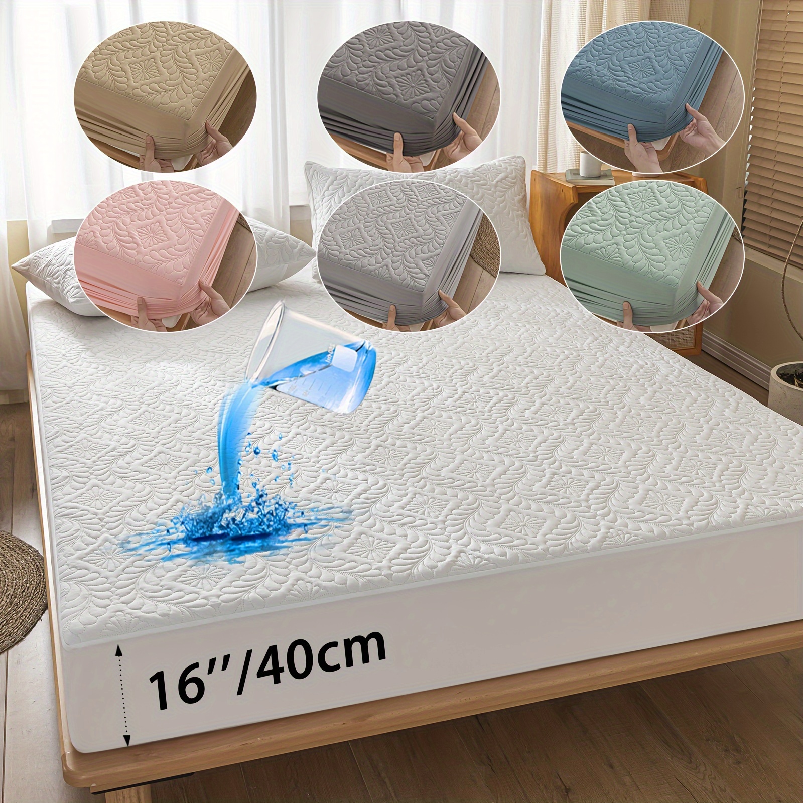  Protector para la cama de calidad premium, acolchado,  impermeable y lavable, 34 pulgadas x 52 pulgadas. El mejor protector de  sábanas para niños o adultos con incontinencia : Salud y Hogar